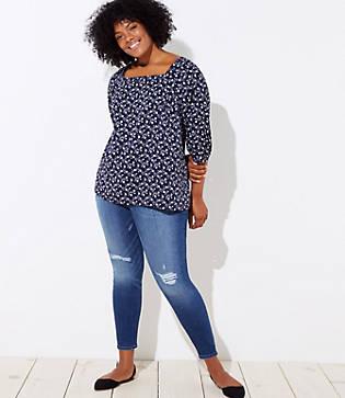 Loft Plus Vine Square Neck Blouse