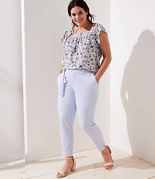 Loft Plus Tie Waist Girlfriend Chinos