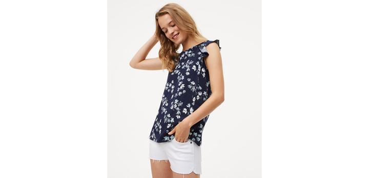 Loft Floral Vintage Soft Flutter Tee