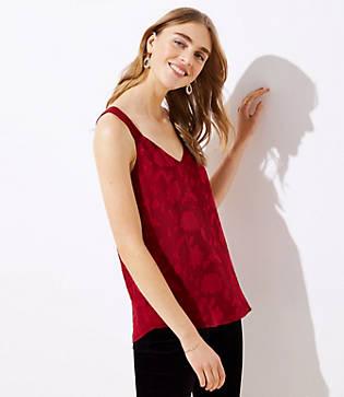 Loft Floral Jacquard V-neck Cami