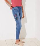 Loft Curvy Painted Skinny Ankle Jeans In Indigo Wash