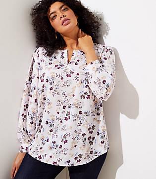 Loft Plus Garden Keyhole Blouse