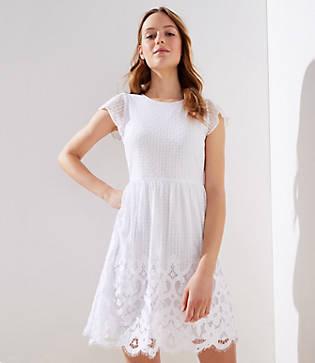 Loft Lace Dot Dress