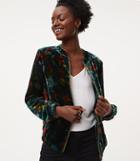 Loft Floral Velvet Bomber Jacket
