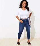 Loft Plus Zebra Tie Waist Skinny Jeans In Staple Dark Indigo Wash