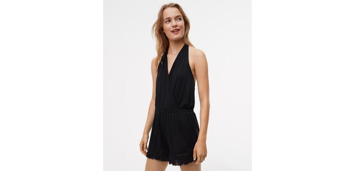 Loft Beach Fringe Halter Romper