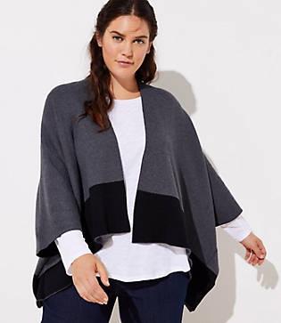 Loft Plus Colorblock Poncho