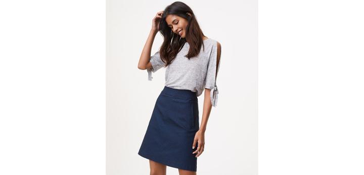 Loft Chevron Pocket Skirt