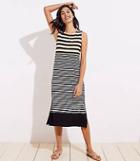 Loft Mixed Stripe Cutout Back Midi Dress