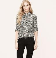 Loft Shadow Floral Utility Blouse