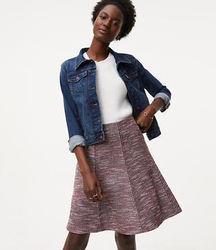 Loft Shimmer Flare Skirt