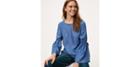 Loft Chambray Tie Bell Sleeve Top