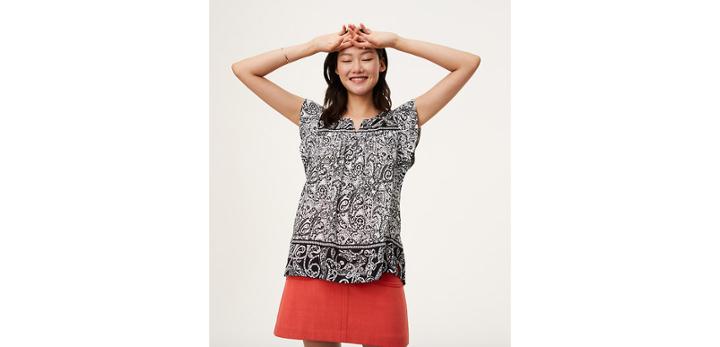 Loft Paisley Split Neck Shell