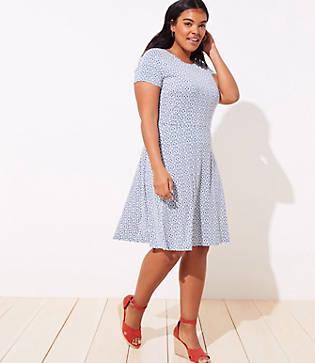 Loft Plus Geo Criss Cross Back Flare Dress