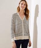 Loft Striped Relaxed V-neck Cardigan
