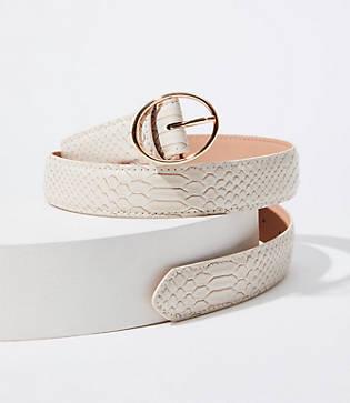 Loft Embossed Snake Print Belt