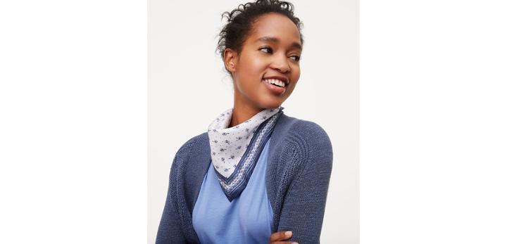 Loft Ditsy Petals Mini Square Scarf