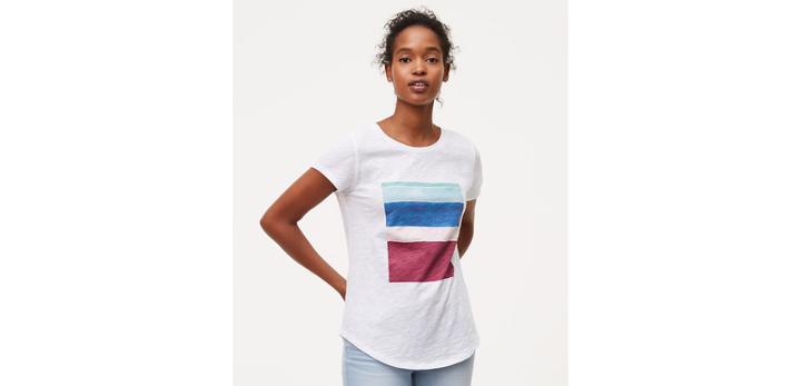 Loft Oe Watercolor Square Graphic Tee
