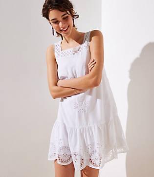 Loft Eyelet Garden Flippy Dress
