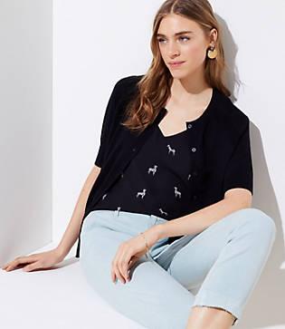 Loft Short Sleeve Signature Cardigan