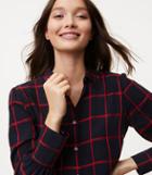 Loft Windowpane Puff Sleeve Shirt