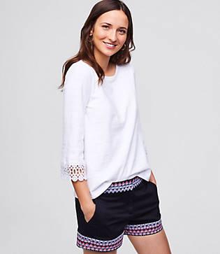 Loft Lacy Bell Sleeve Tee