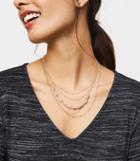 Loft Crystal Layered Chain Necklace