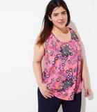 Loft Plus Mixed Floral Flounce Tank Top