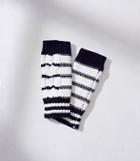 Loft Lou & Grey Striped Cable Fingerless Gloves
