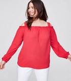 Loft Plus Mixed Media Off The Shoulder Top
