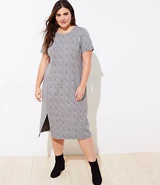 Loft Plus Leopard Jacquard Midi Dress