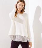Loft Meadow Split Back Mixed Media Sweater