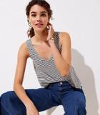 Loft Striped Scoop Neck Tank