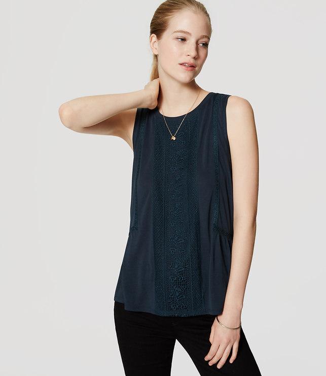 Loft Lacy Peplum Shell