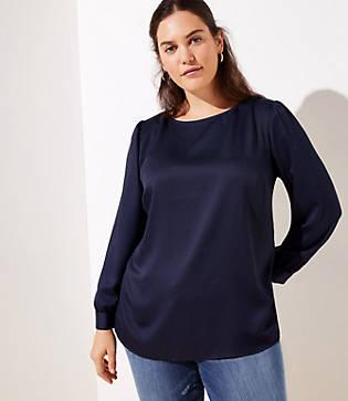 Loft Plus Button V Back Blouse