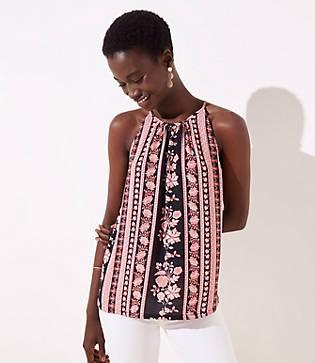 Loft Border Bouquet Halter Top