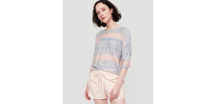 Loft Lou & Grey Striped Marlknit Dropshoulder Tee