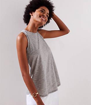 Loft Striped Vintage Soft Smocked Racerback Tank