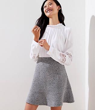 Loft Boucle Knit Flippy Skirt