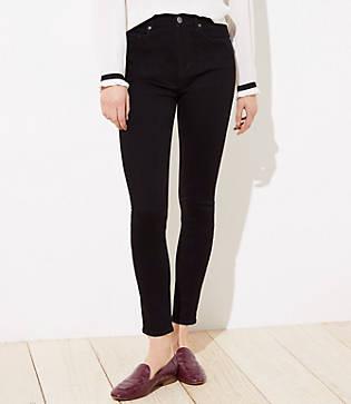Loft High Waist Skinny Jeans In Black