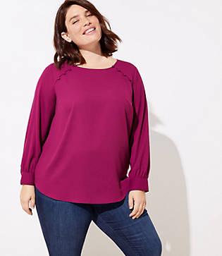 Loft Plus Shoulder Button Blouse