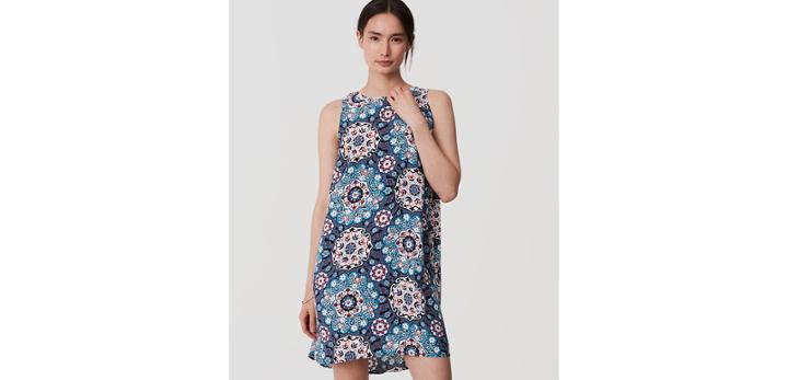 Loft Floral Medallion Shift Dress