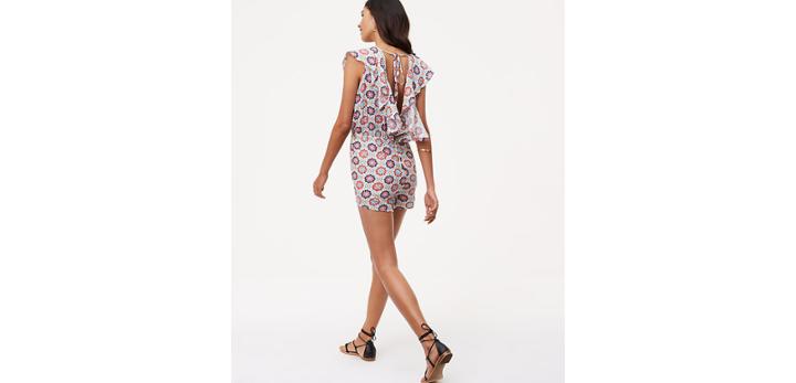 Loft Beach Tie Back Flutter Romper
