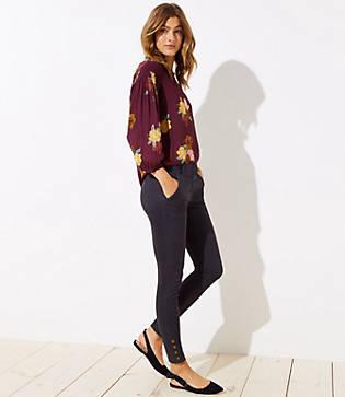 Loft Skinny Snap Cuff Pants In Marisa Fit