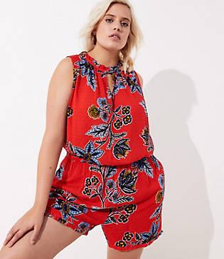 Loft Plus Island Party Halter Romper