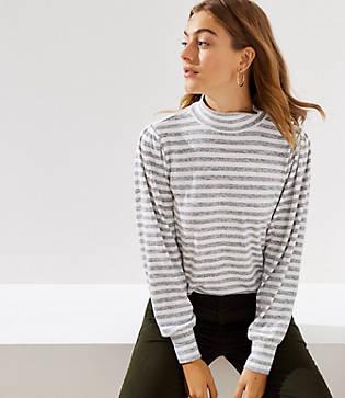 Loft Striped Puff Long Sleeve Top
