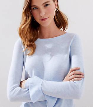 Loft Luxe Knit Ruffle Cuff Sweater