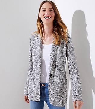 Loft Textured Knit Patch Pocket Blazer