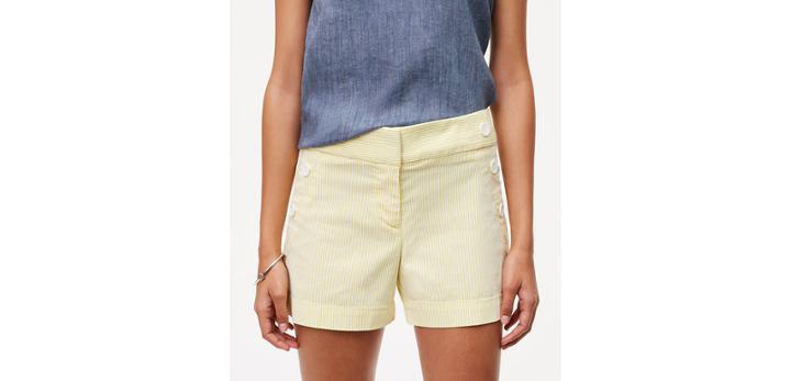 Loft Seersucker Sailor Riviera Shorts With 4 Inseam