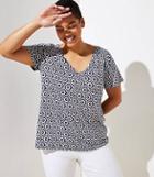 Loft Plus Floral V-neck Tee
